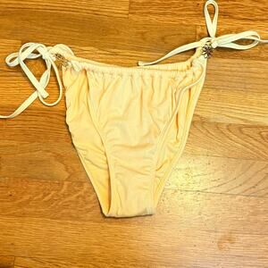 Wild Fable Womens Large Yellow Glitter Cheeky Low Rise Adjustable Bikini Bottom